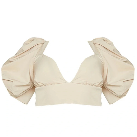 PrettyLittleThing Puff Sleeve Crop Top - Picture 3 of 7